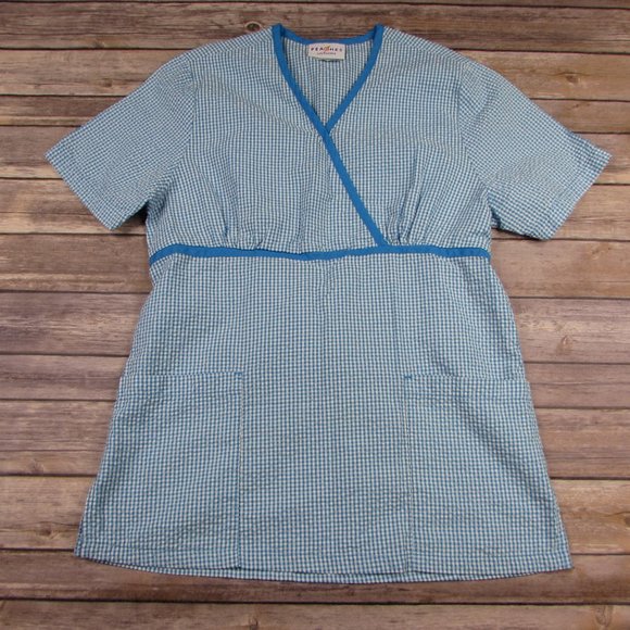 Peaches Uniforms Seersucker Scrub Top XS - Picture 1 of 5
